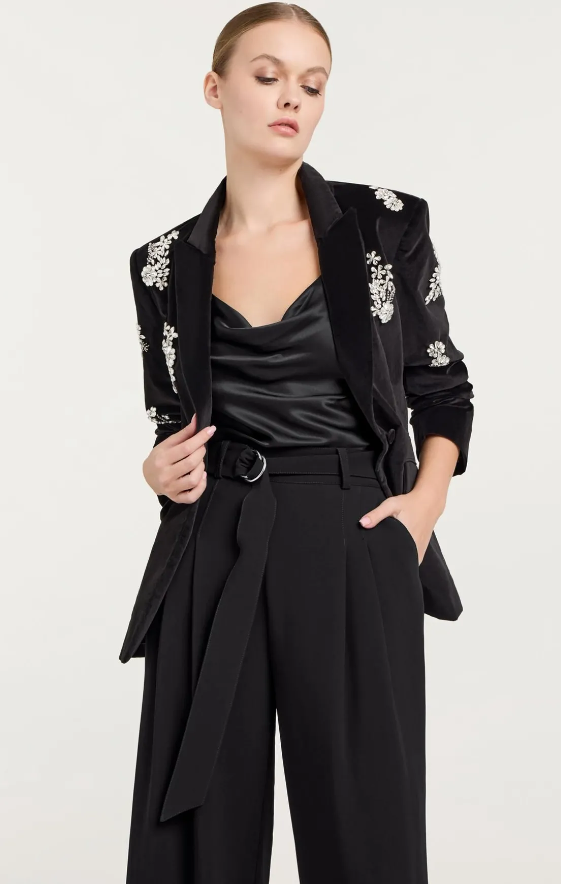 Crystal Ivy Chenille Scrunched Cheyenne Blazer