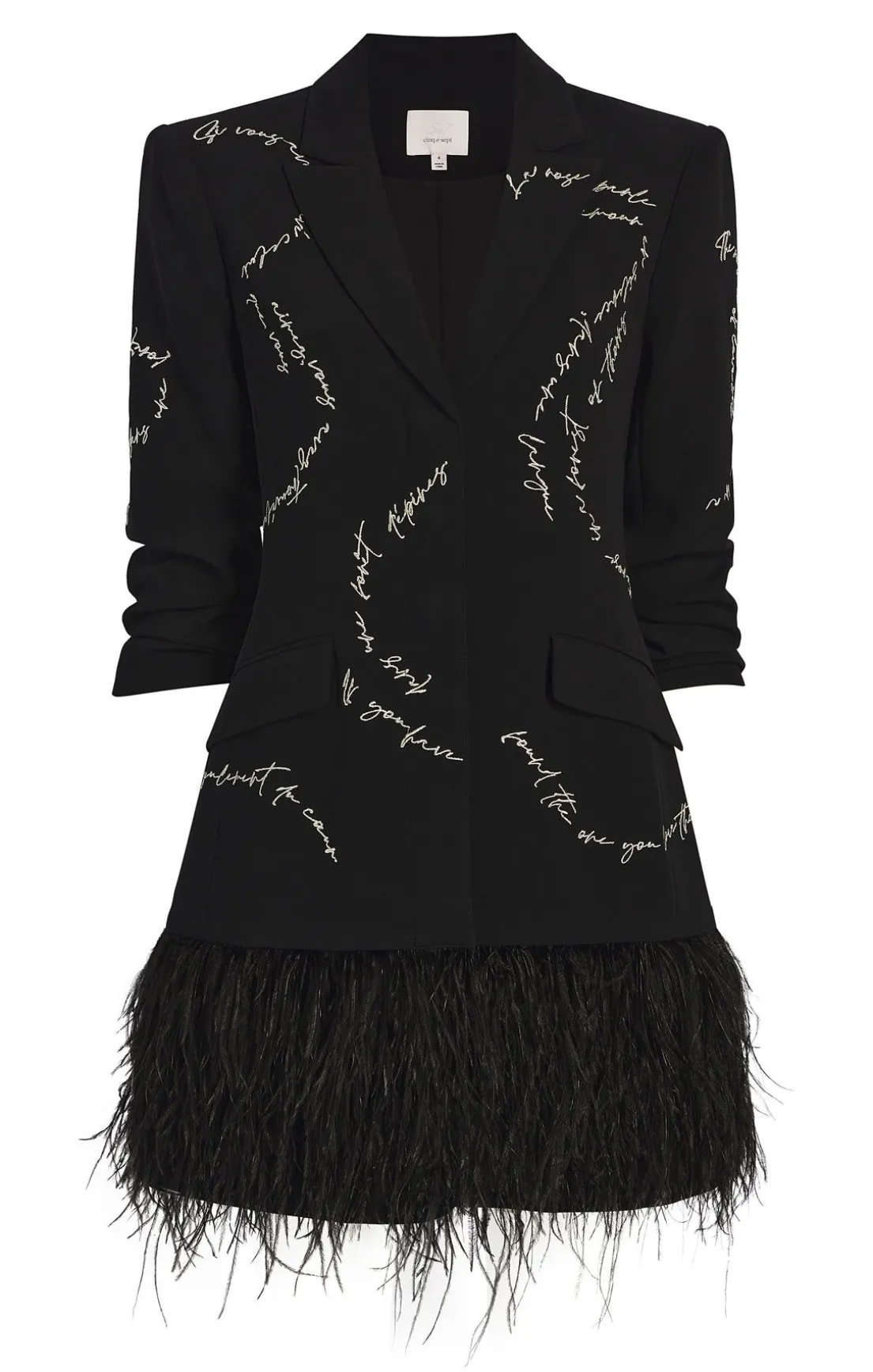Feather And Script Embellished Joel Dress