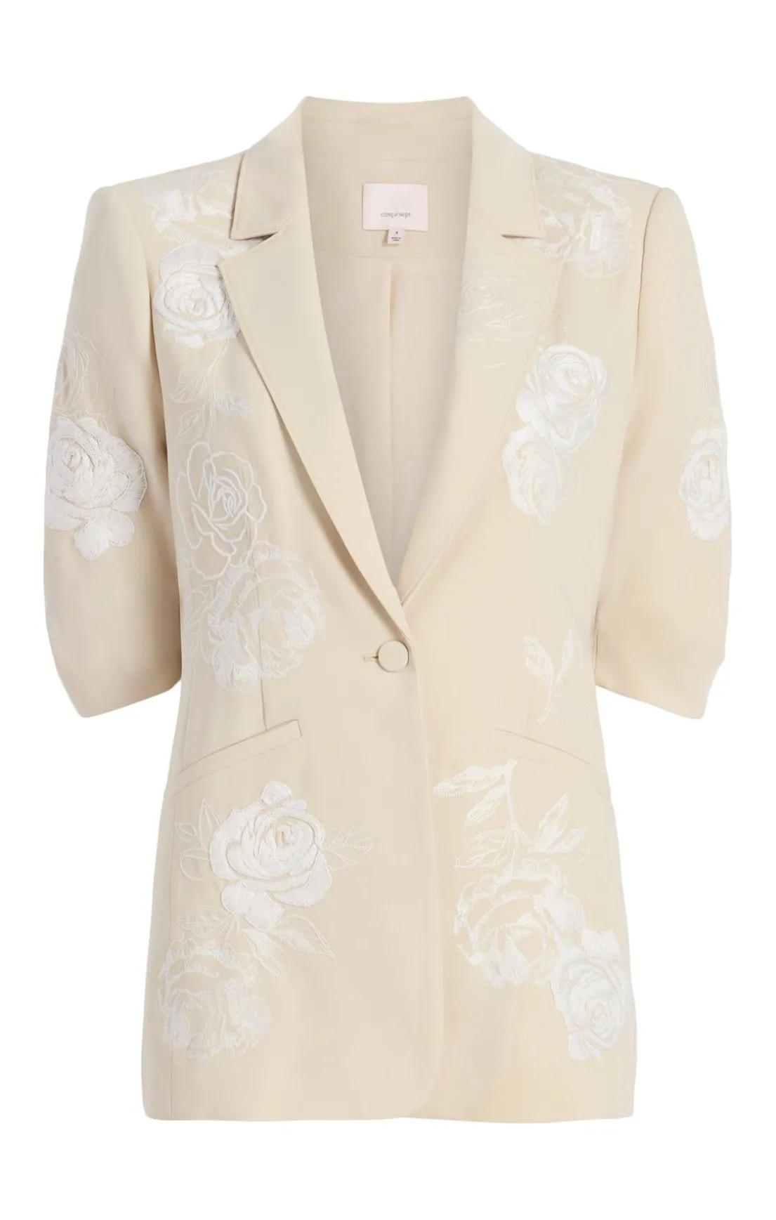 Floating Roses Embellished Short Sleeve Khloe Blazer