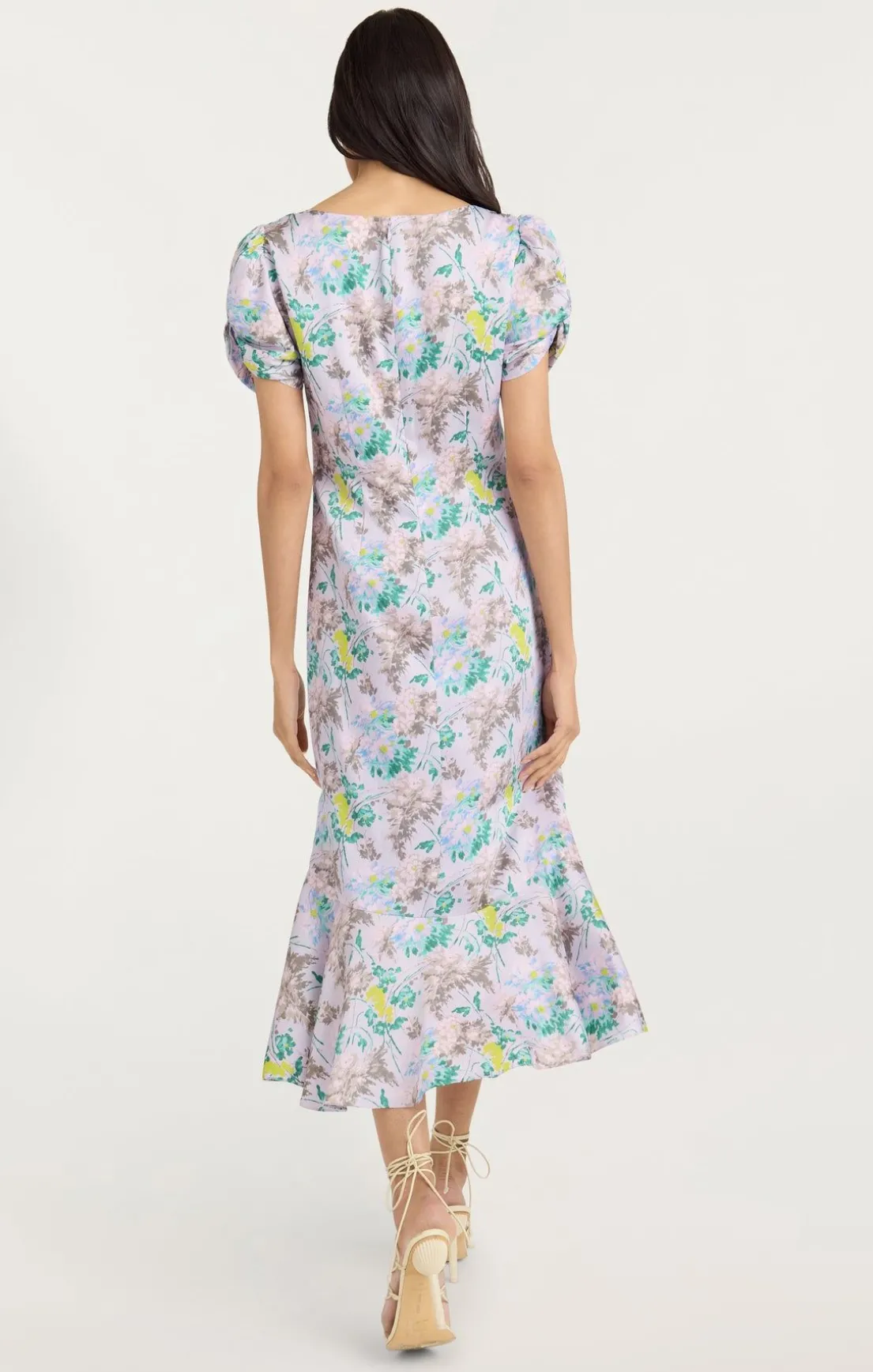 Light Washed Floral Walker Dress