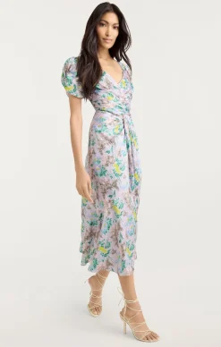 Light Washed Floral Walker Dress