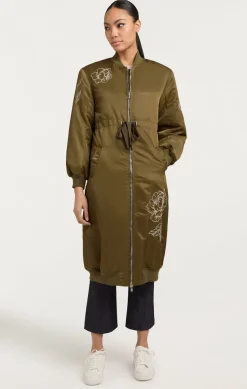 Peony Embroidered Long Pauline Coat