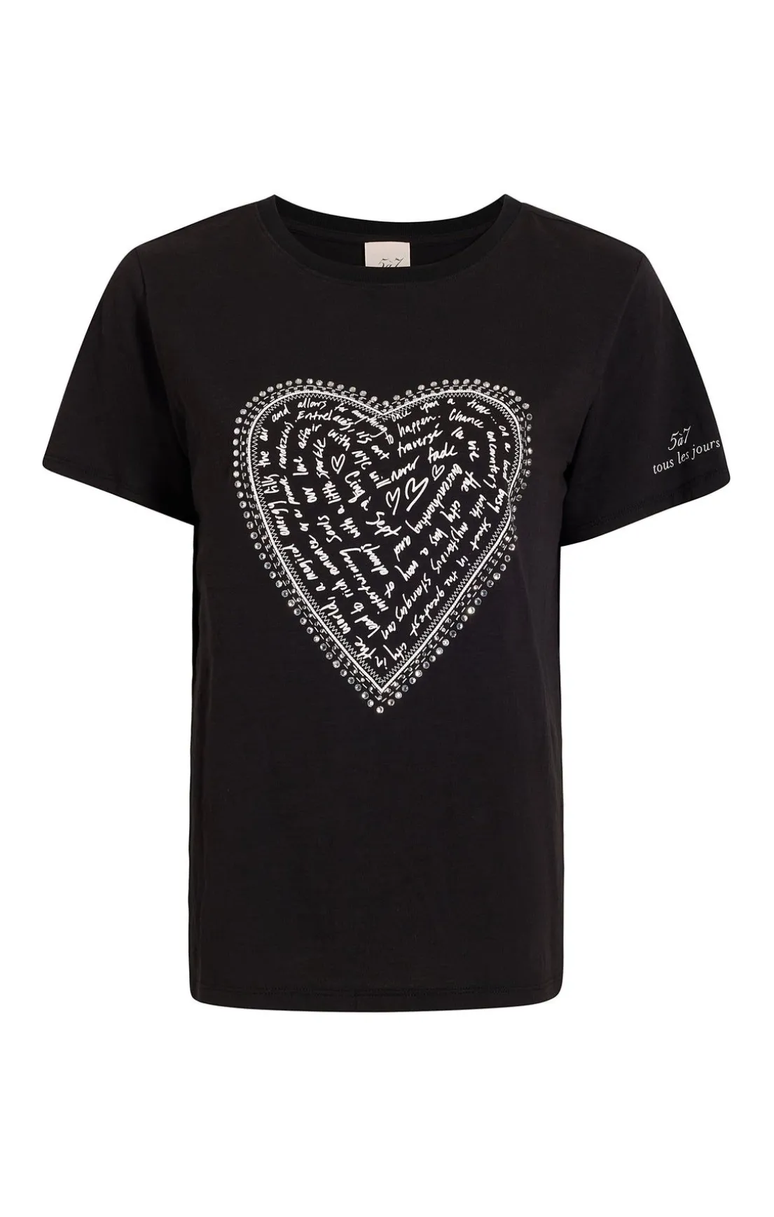 Rhinestone Love Letter Heart Tee