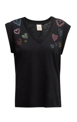 Rhinestone Love Letter V-Neck Bella Tee