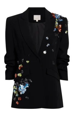 Sequin Flower Scrunched Cheyenne Blazer